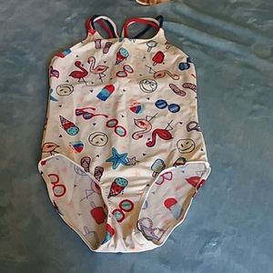 Girls white 1pc Swimsuit